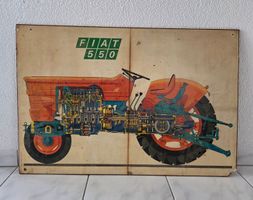 Plakat Poster Prospekt Traktor Fiat 550  Jahr 1968