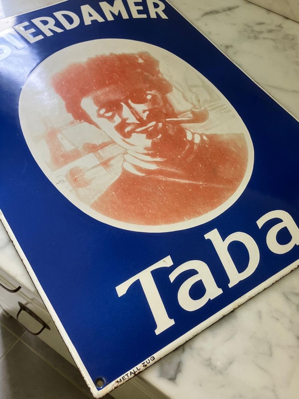 Schilder: Amsterdamer Tabac, Emailschild, Metall Zug – Gebraucht aus Regensdorf von 7ws8 1