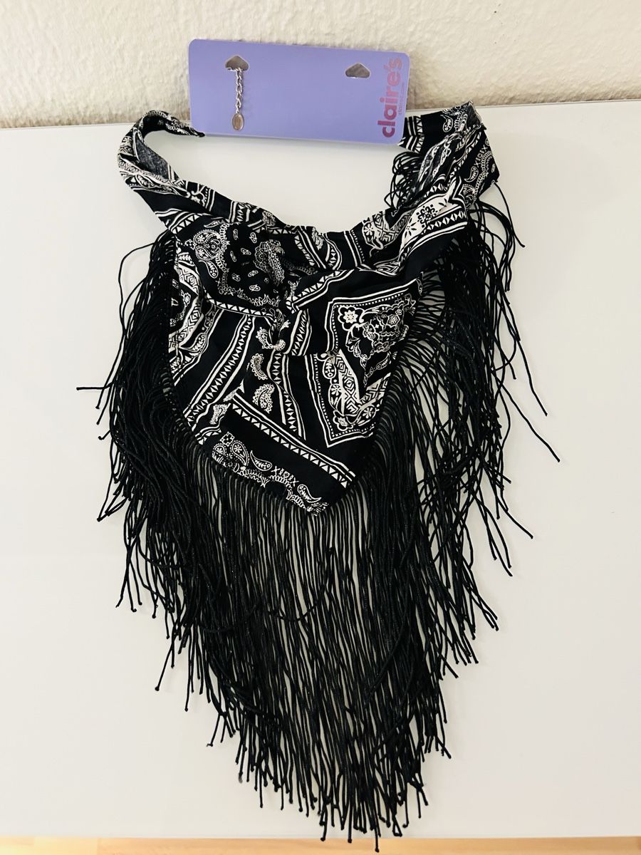 Foulard & Sciarpe: Fransentuch schwarz-weiss – Nuovo e nell'imballaggio originale da Rorschach venduto da fla_62jm