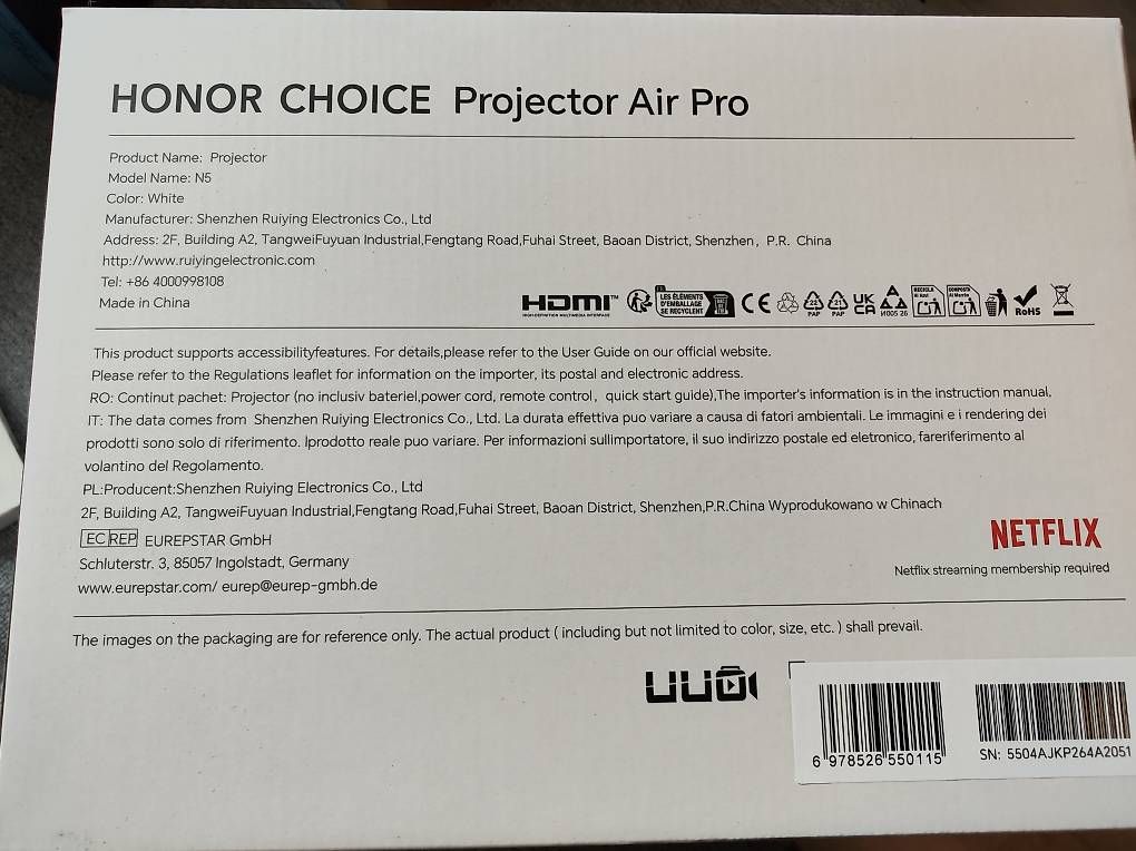 Proiettori: HONOR CHOICE Projector Air Pro – Usato da Au SG venduto da han_w22y 1