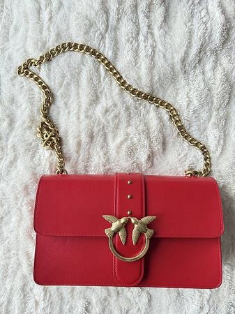 Pinko Love One Classic, Echtleder, Rot, wie neu