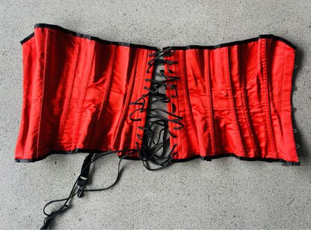Korsage, rot schwarz, 80 B
