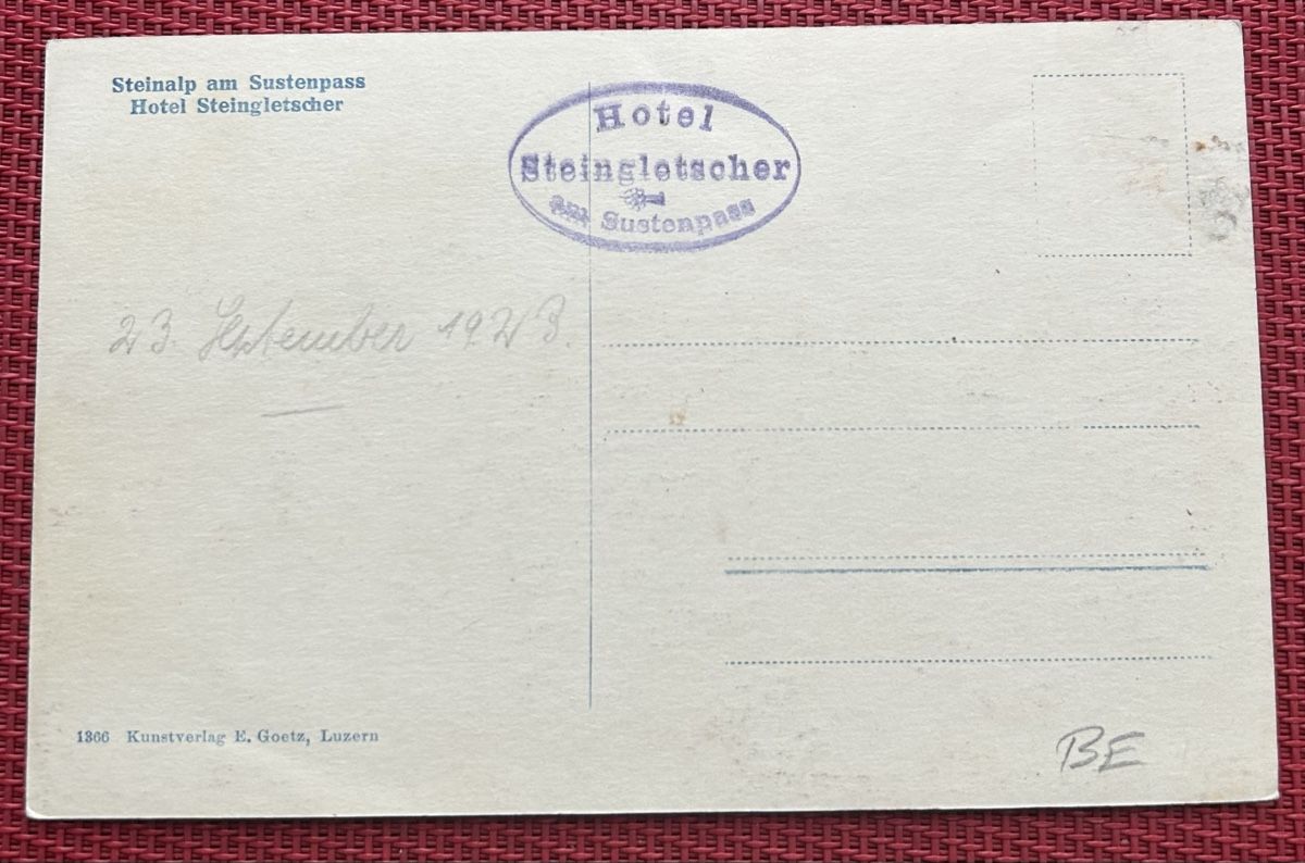 Cartoline postali: Fotokarte Steinalp Hotel Steingletscher – Usato da Horw venduto da Tellbub 1