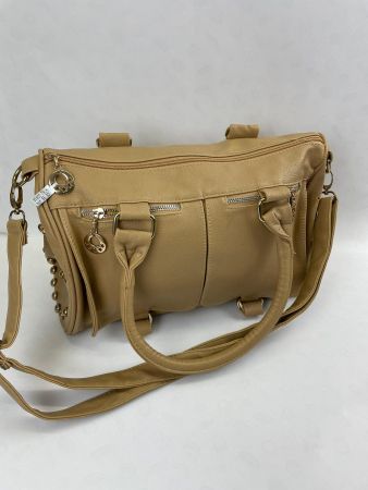 Handtasche/ Umhängetasche Beige mit Nieten und Bären