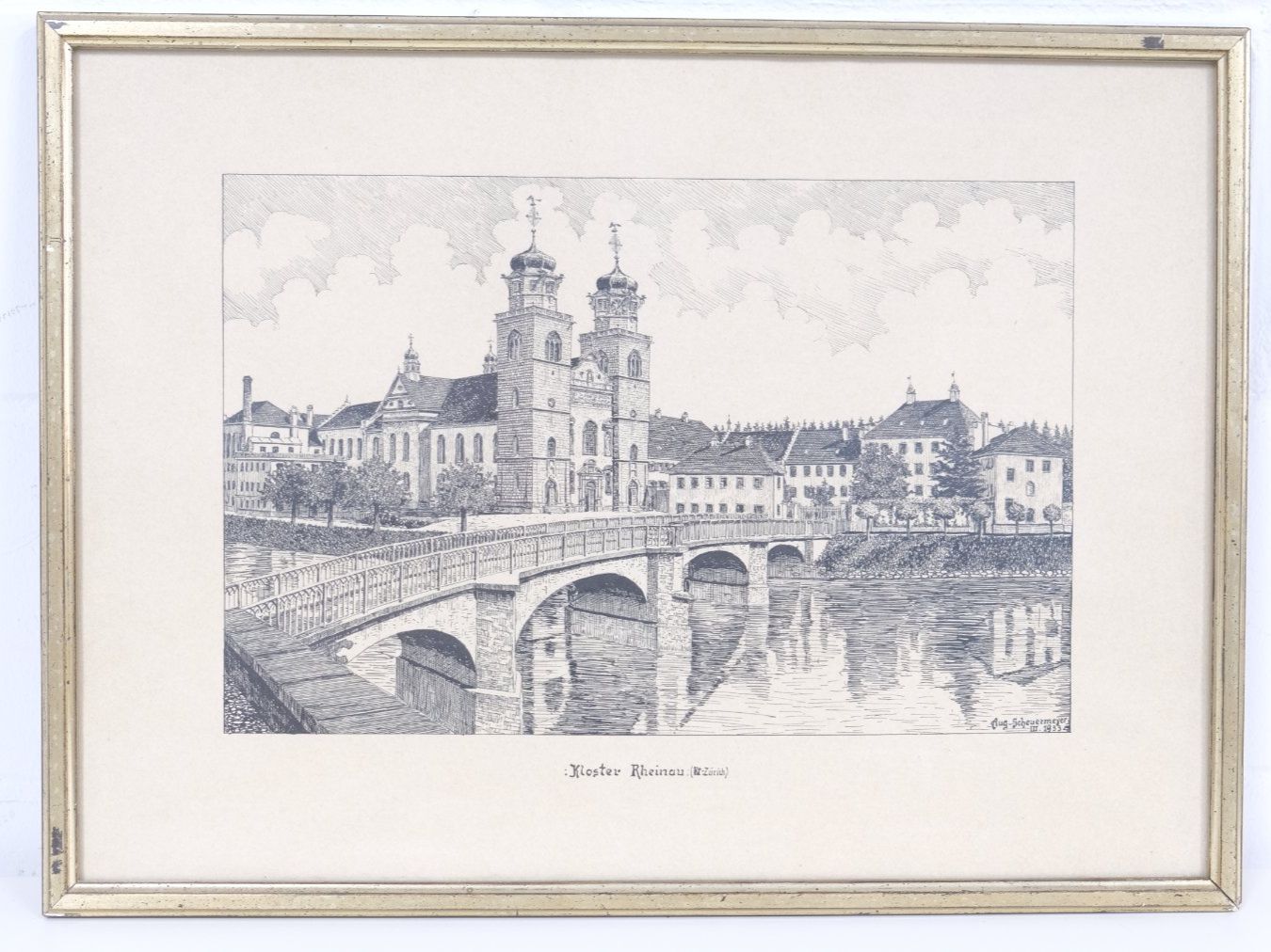 Gravures: August Scheuermeyer Kloster Rheinau Grafik - 1933 – D'occasion à Volketswil par brockipfannenstil