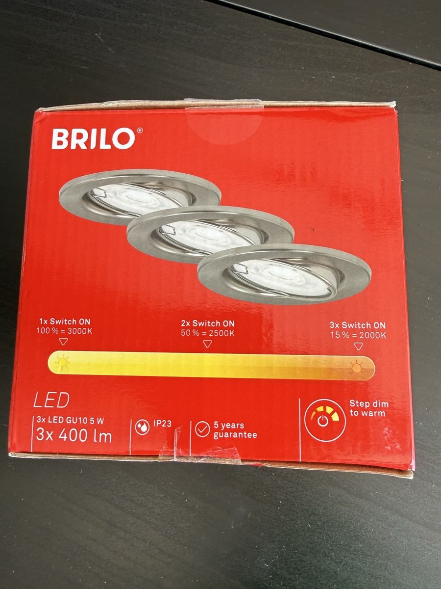 Lampade: 3x Brilo LED GU10 Spotlights - Adjustable, Warm Dimming Feat – Nuovo e nell'imballaggio originale da Wallbach venduto da Nenex 2