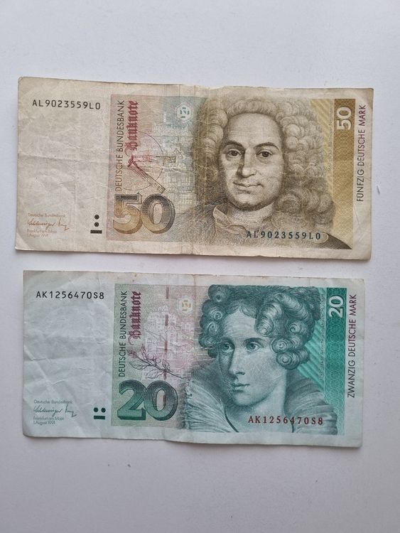 2 Deutsche Banknoten 20 & 50 DM Sammlerstücke (Gebraucht) in Bern für ...