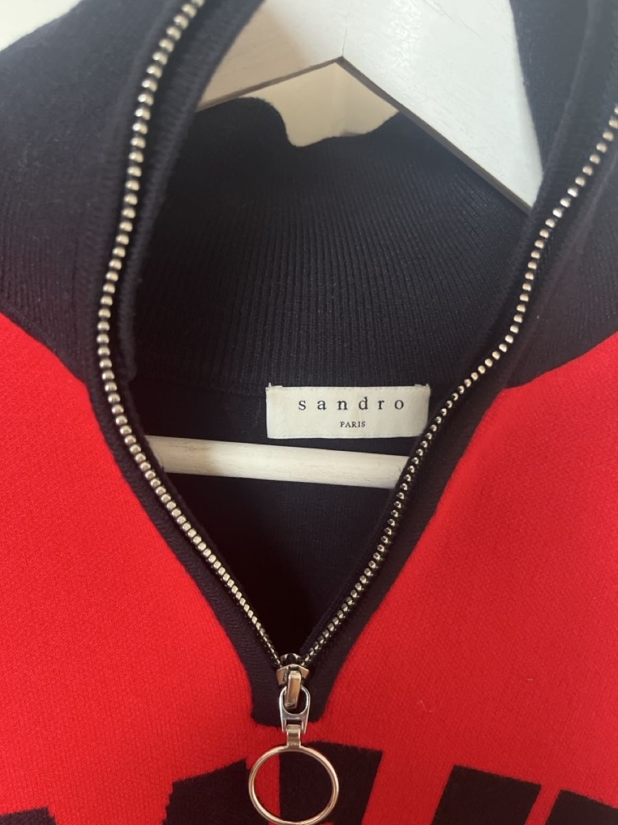 Sandro Maglioni & Felpe: Sandro Paris Strickpullover, Gr. 1, Rot/Schwarz, Winter – Usato da Riehen venduto da SalomeTramer 1