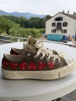 Baskets Converse x Comme des Garçons PLAY cœur kaki T41.5 👟