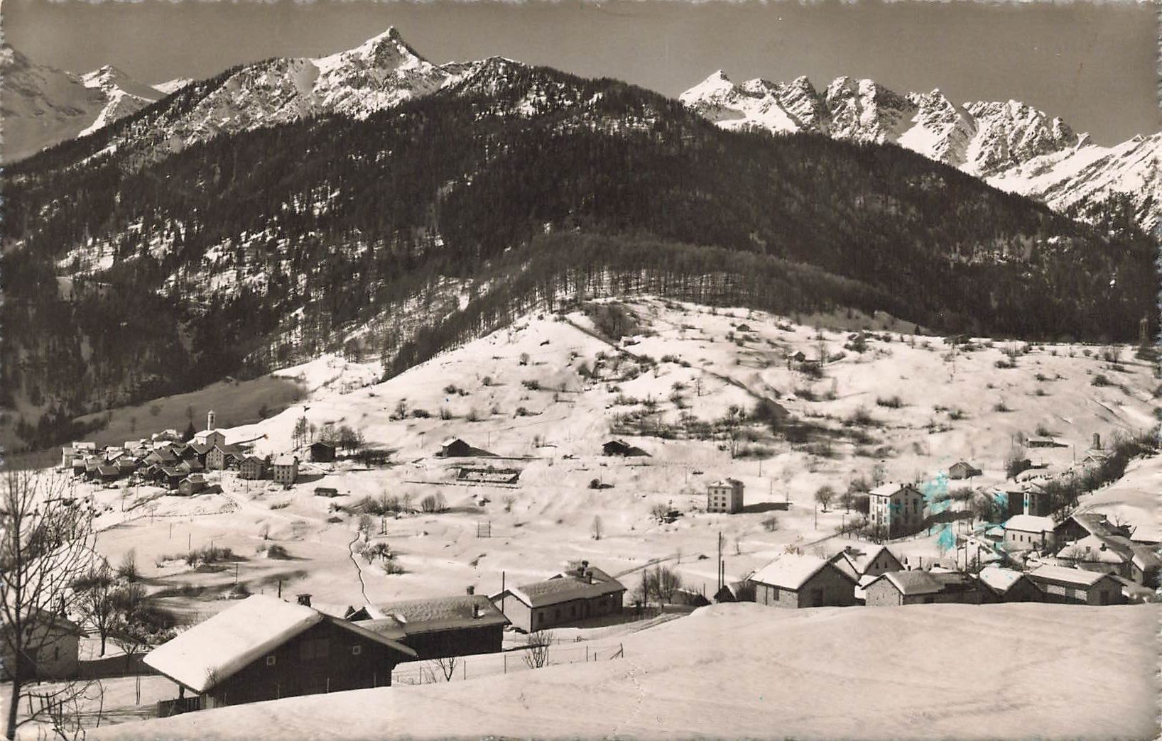 Cartoline postali: Dalpe TI Cornone panorama invernale – Usato da Biasca venduto da Blenio71