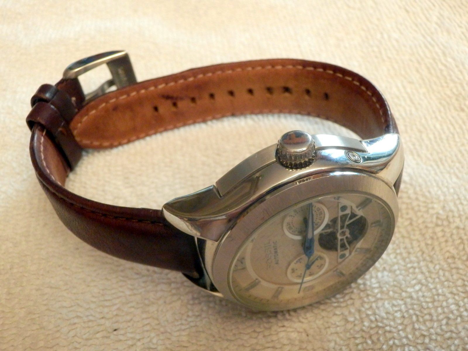 Fossil Uhren: Fossil, Automatic, Day Date, Glasboden mit Sicht auf Uhrwerk – Gebraucht aus Ueberstorf von dinbau 9