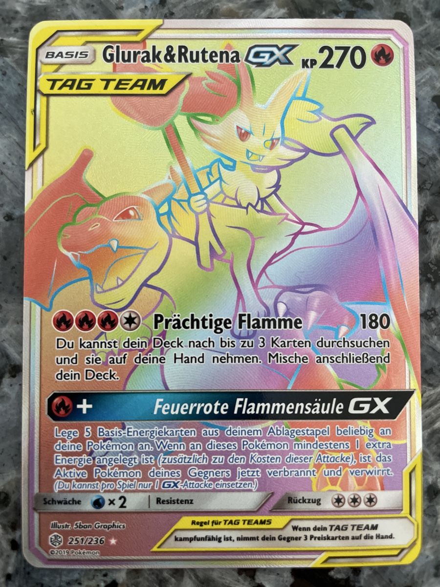 Pokémon Carte collezionabili: Pokemon Glurak & Rutena GX – Usato da Ueberstorf venduto da Vmirco