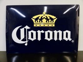 BLECHSCHILD SCHILD BLECH CORONA BIER WERBUNG WERBESCHILD