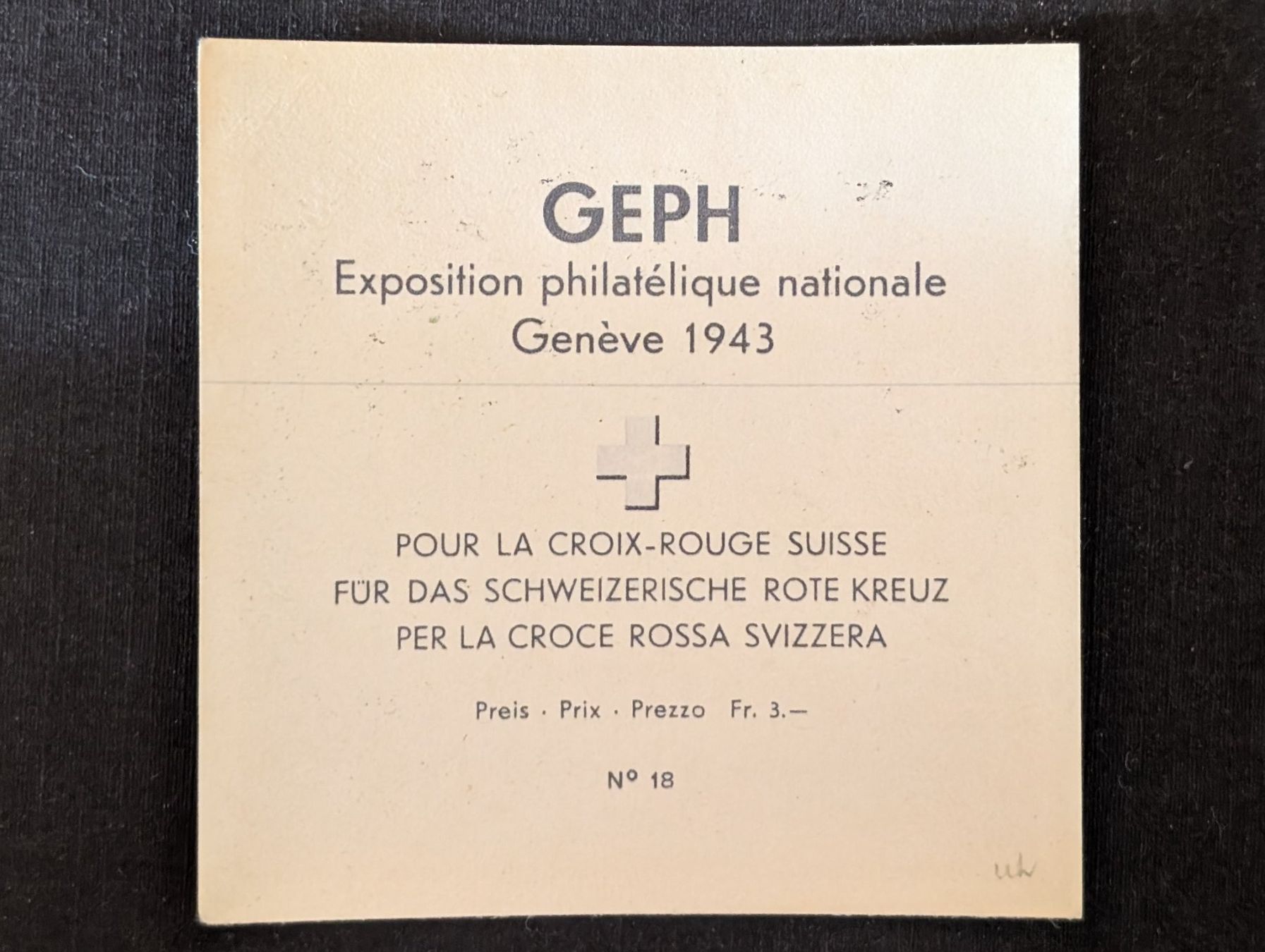 Tutti i francobolli: Genfer Block W18 postfrisch 1943 - Ser. Nr. 18 – Usato da Steinmaur venduto da compura49 1