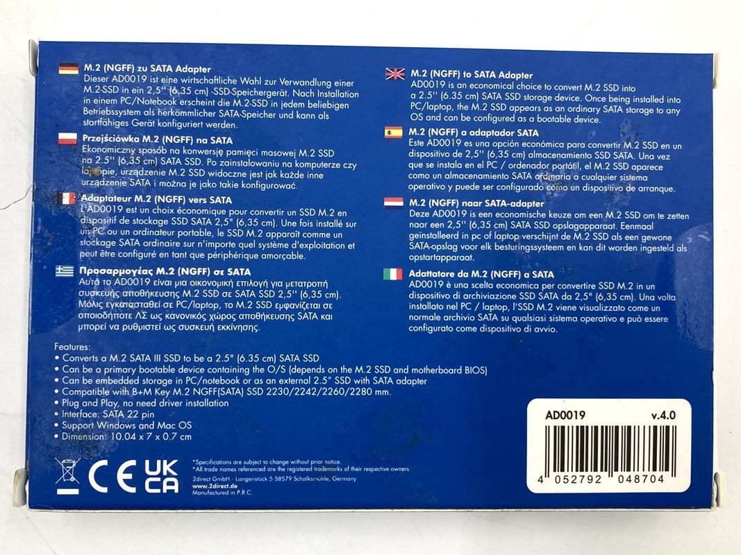 Laufwerke & Adapter: LOGILINK | Adapter | AD0019 | M.2-SSD in ein 2,5" – Neu (gemäss Beschreibung) aus Wittenbach von Restwert_St-Gallen 2