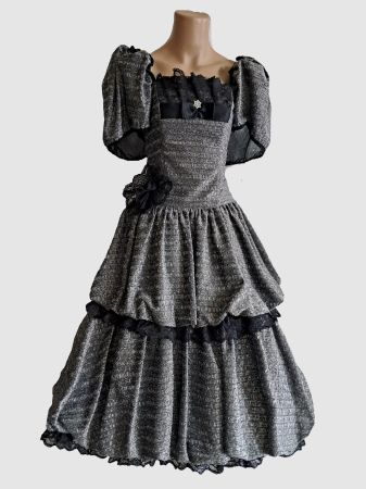 Vintagekleid Rarität Weise Festmoden Abendkleid Gr. M silber