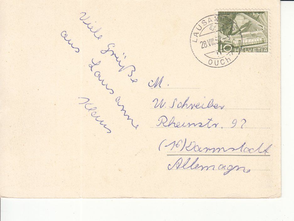 Cartoline postali: Lausanne 1957 – Usato da Bürglen TG venduto da StampGraf 1