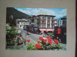 AK Davos Blick auf Promenade Auto Migros Post Hotel
