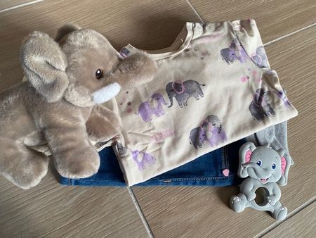 mega herziges, neues Baby Set Gr. 56 "Elefäntli"