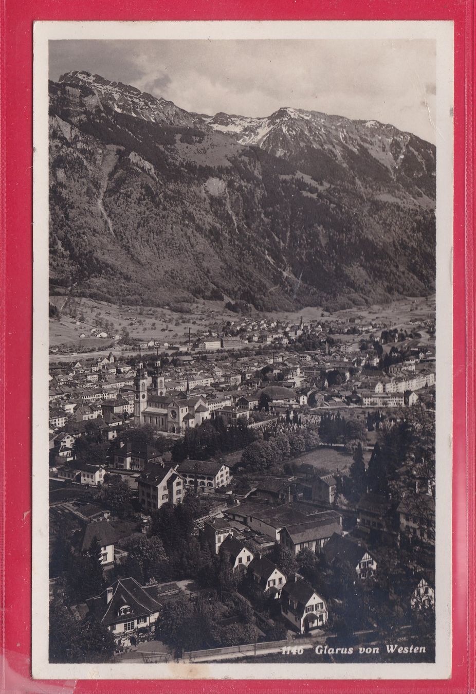 Cartoline postali: GLARUS VON WESTEN, 26.9.1934 – Usato da Oberrieden venduto da Gebirgsstelze