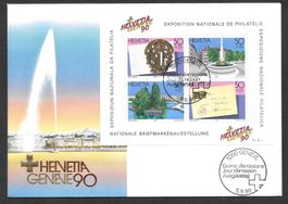 FDC Gedenkblock W72 ET Genève 5.9.1990 schön illustriert