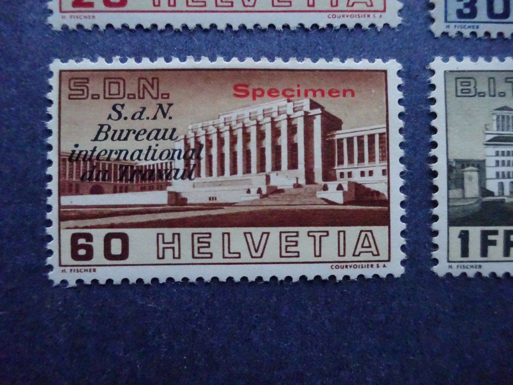 Tutti i francobolli: 1938 BIT 49 - 52 SPECIMEN postfrisch* – Usato da Appenzell-Steinegg venduto da adi1975 4