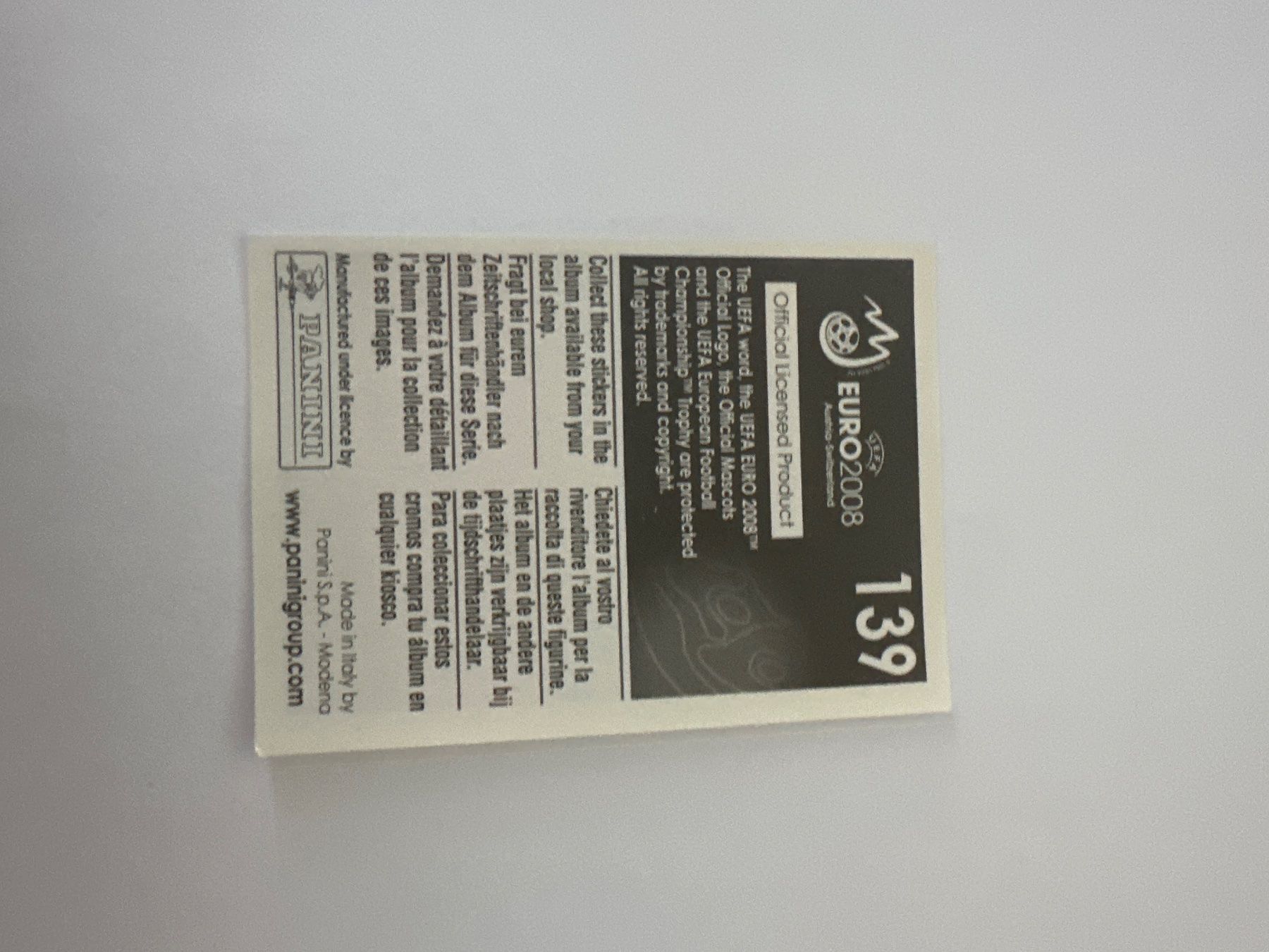 Panini Cartes à collectionner: Panini UEFA EM 2008 Sticker - Nr. 139 – D'occasion à Sulz AG par DealWerk 1