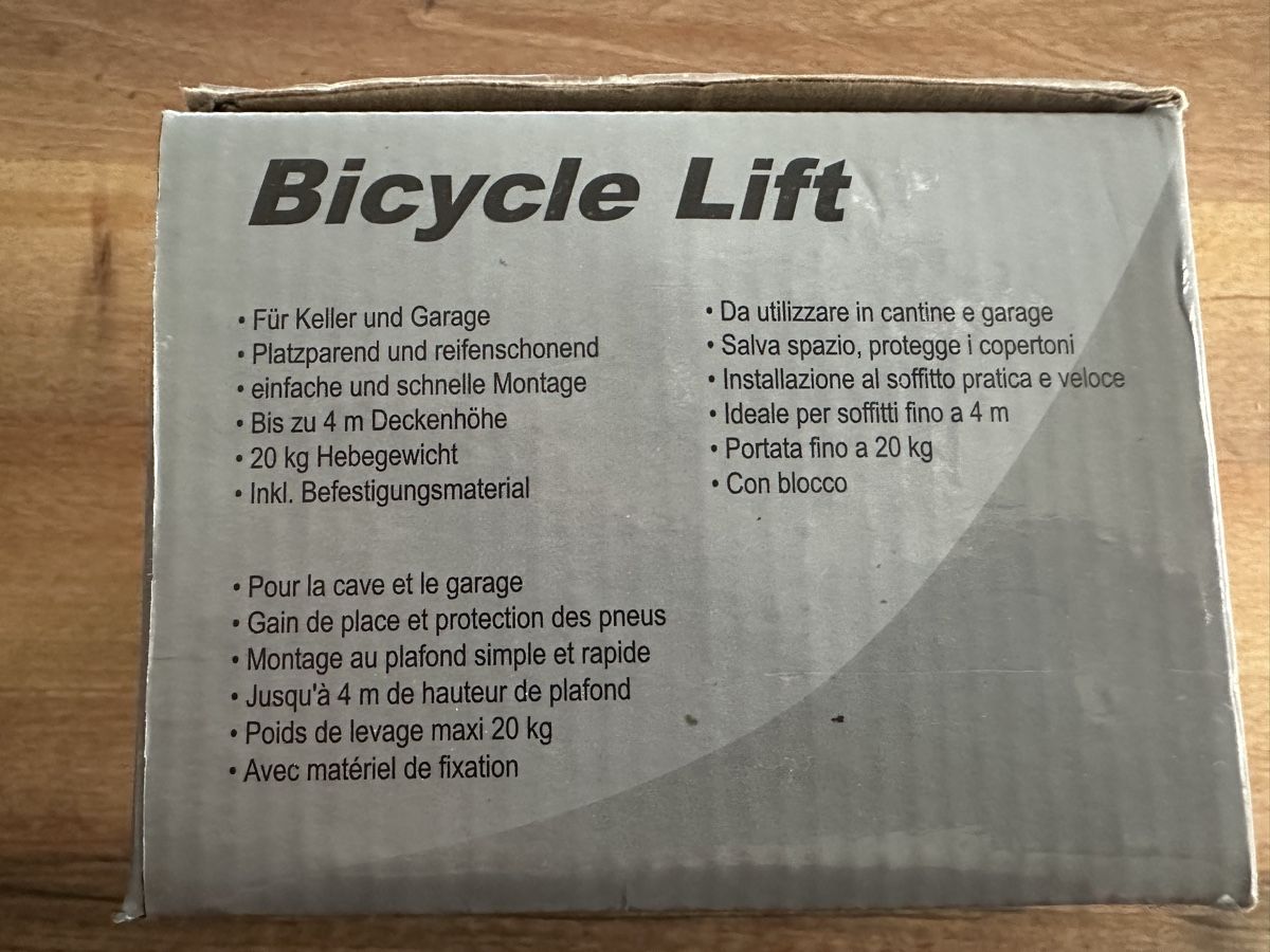 Supporti a parete: Fahrradlift originalverpackt – Nuovo e nell'imballaggio originale da Liestal venduto da Superconny73 1