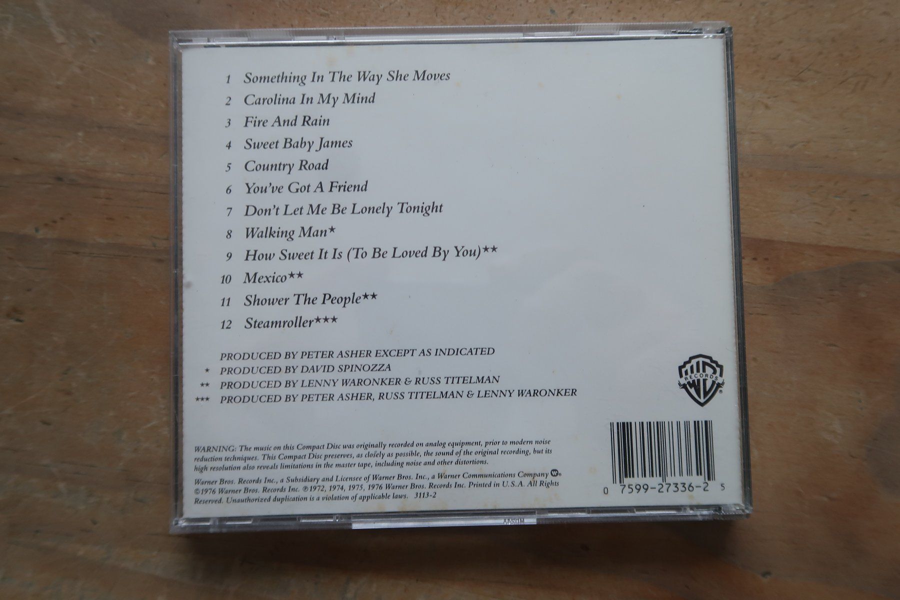 CD: JAMES TAYLOR - GREATEST HITS - CD – Usato da Basel venduto da Patiscat 1