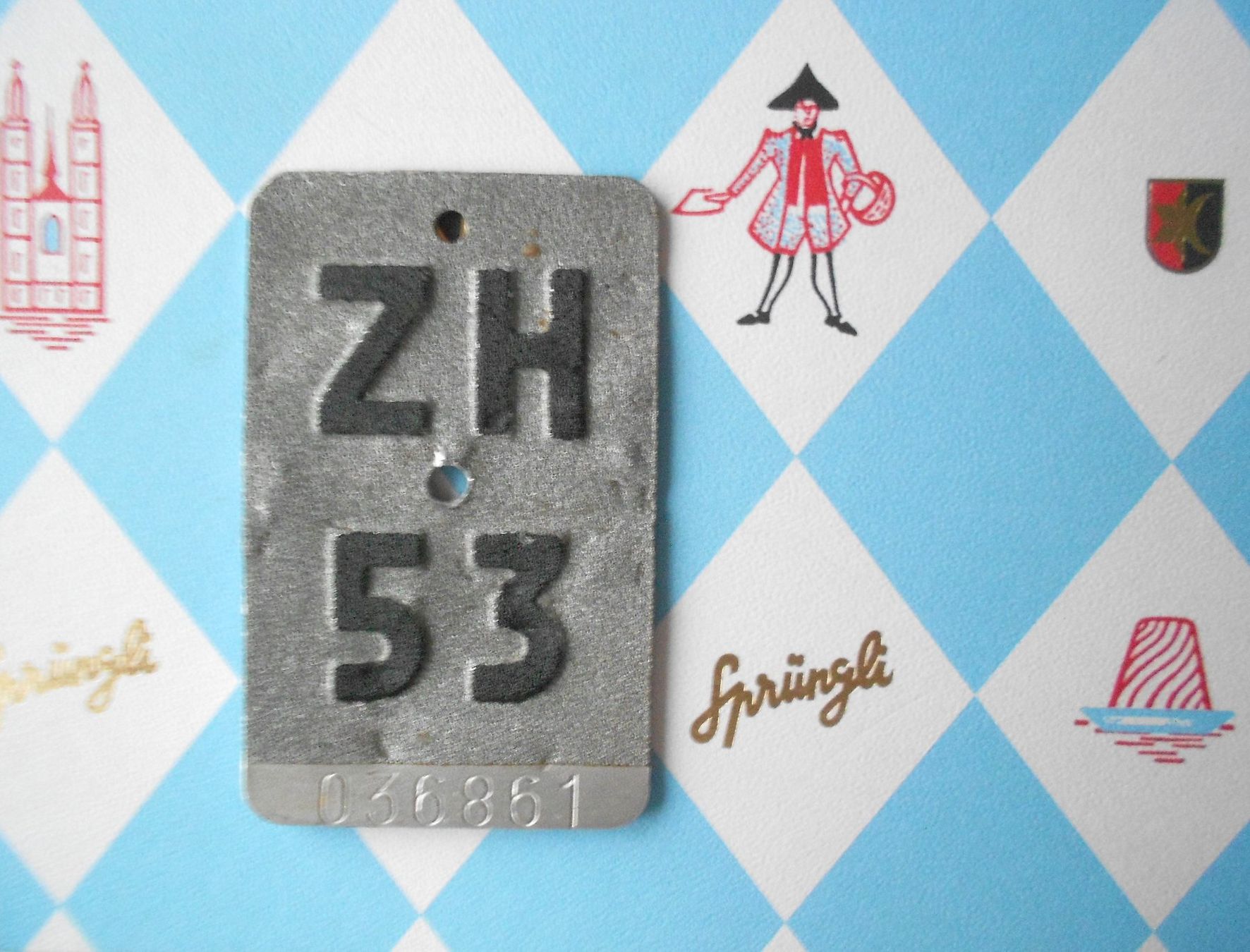 Schilder: Velonummer ZH 53 – Gebraucht aus Dübendorf von ArtExpression