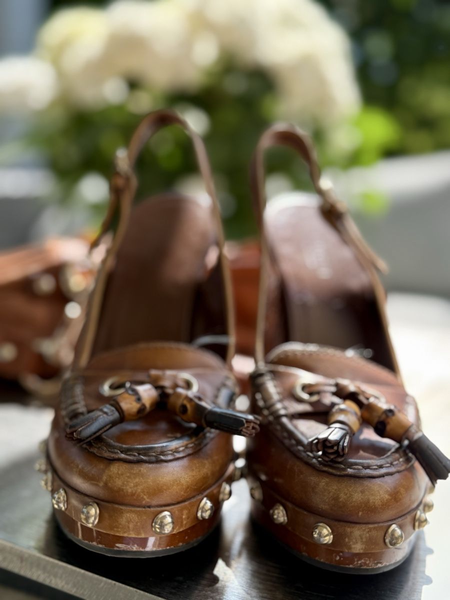 Gucci Scarpe da donna: Gucci Slingbacks mit Fransen –  in Cognac – Usato da Bassersdorf venduto da goldenone01 3