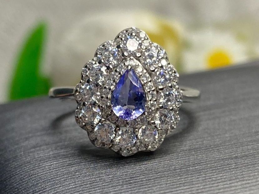 Anelli: Wunderschöner Tansanit Ring mit Diamant Immitaten 925 Silber – Nuovo (secondo la descrizione) da St. Gallen venduto da GIULESGG