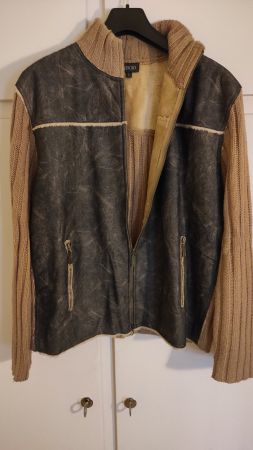 Giacca uomo invernale in pelle e maglia taglia XL (52)