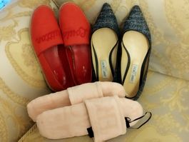 Louis Vuitton Jimmy Choo Versache Schuh.