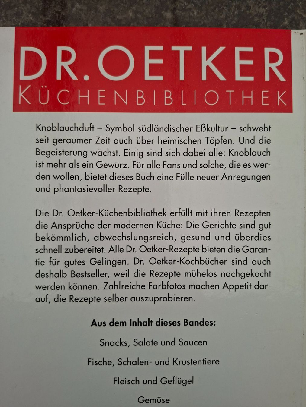 Bücher: Dr. Oetker; Knoblauch – Gebraucht aus Boniswil von Totomat-Lady2 1