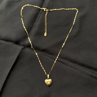 18KGP Herz Edelstahl Zircon Halskette