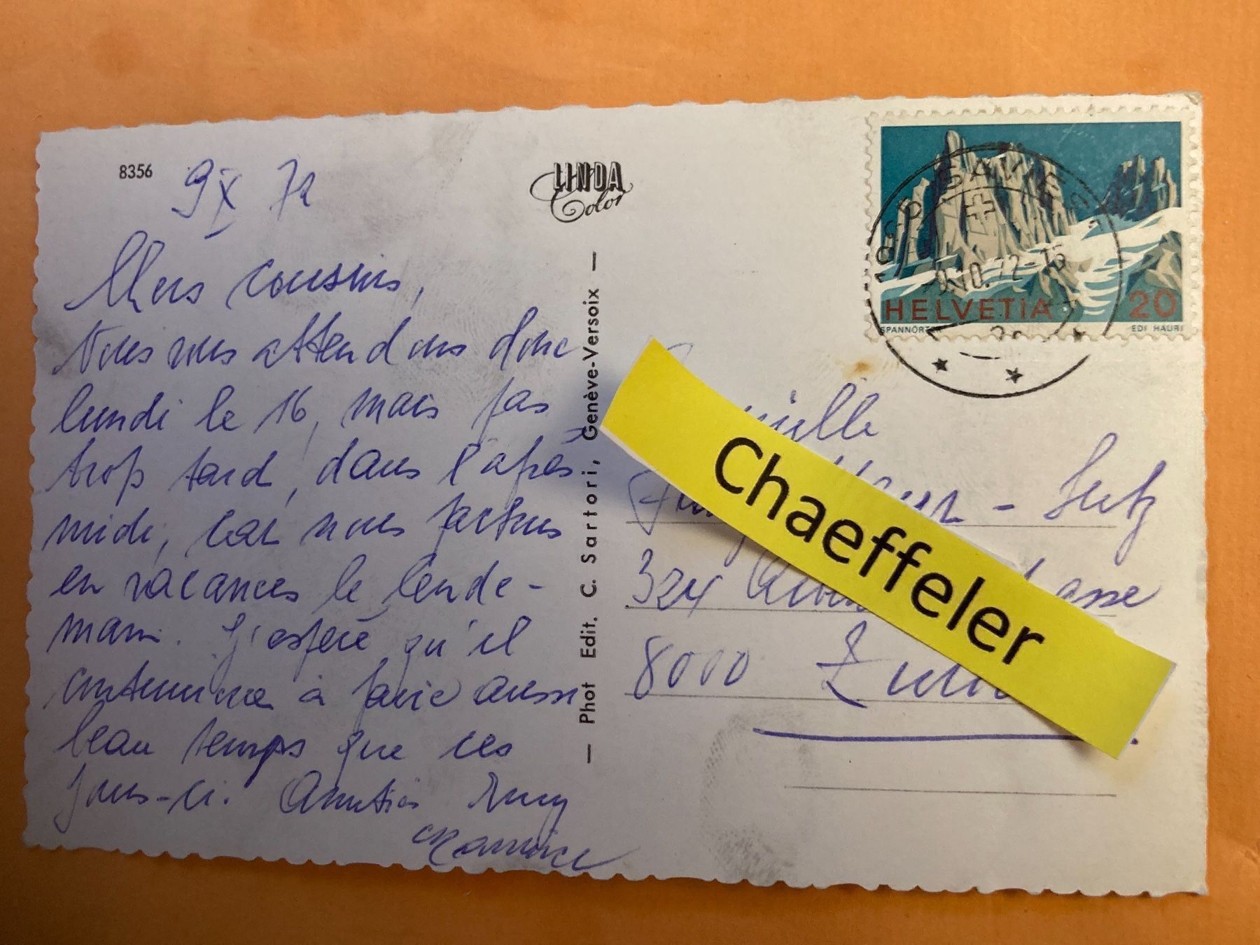 Ansichtskarten: 1972 Sion – Gebraucht aus Zürich von Chaeffeler 1