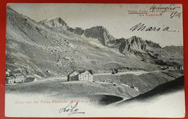 Furka Passhöhe 1904 - Mit Hotelstempel