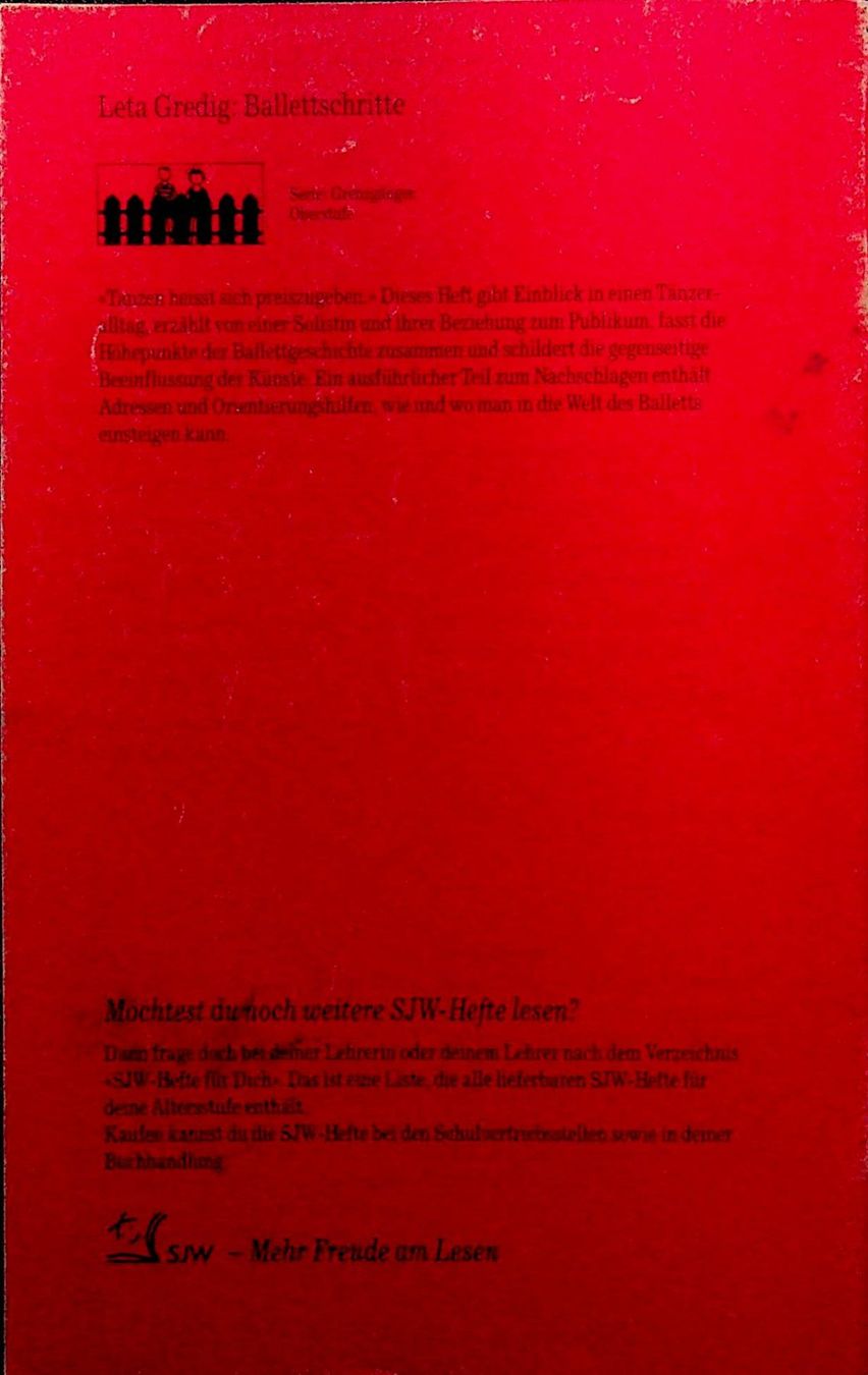 Libri: SJW 1865 Leta Gredig Ballettschritte EA 1989 – Usato da Reitnau venduto da Zaomir 9