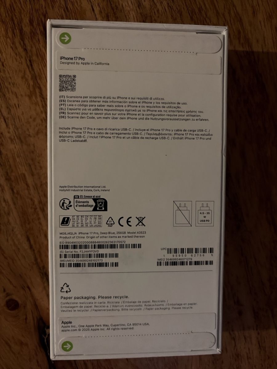 Apple Telefoni cellulari / Smartphones: iPhone 17 Pro 256GB – Nuovo e nell'imballaggio originale da Herrenschwanden venduto da Stephanie.s.guo 1