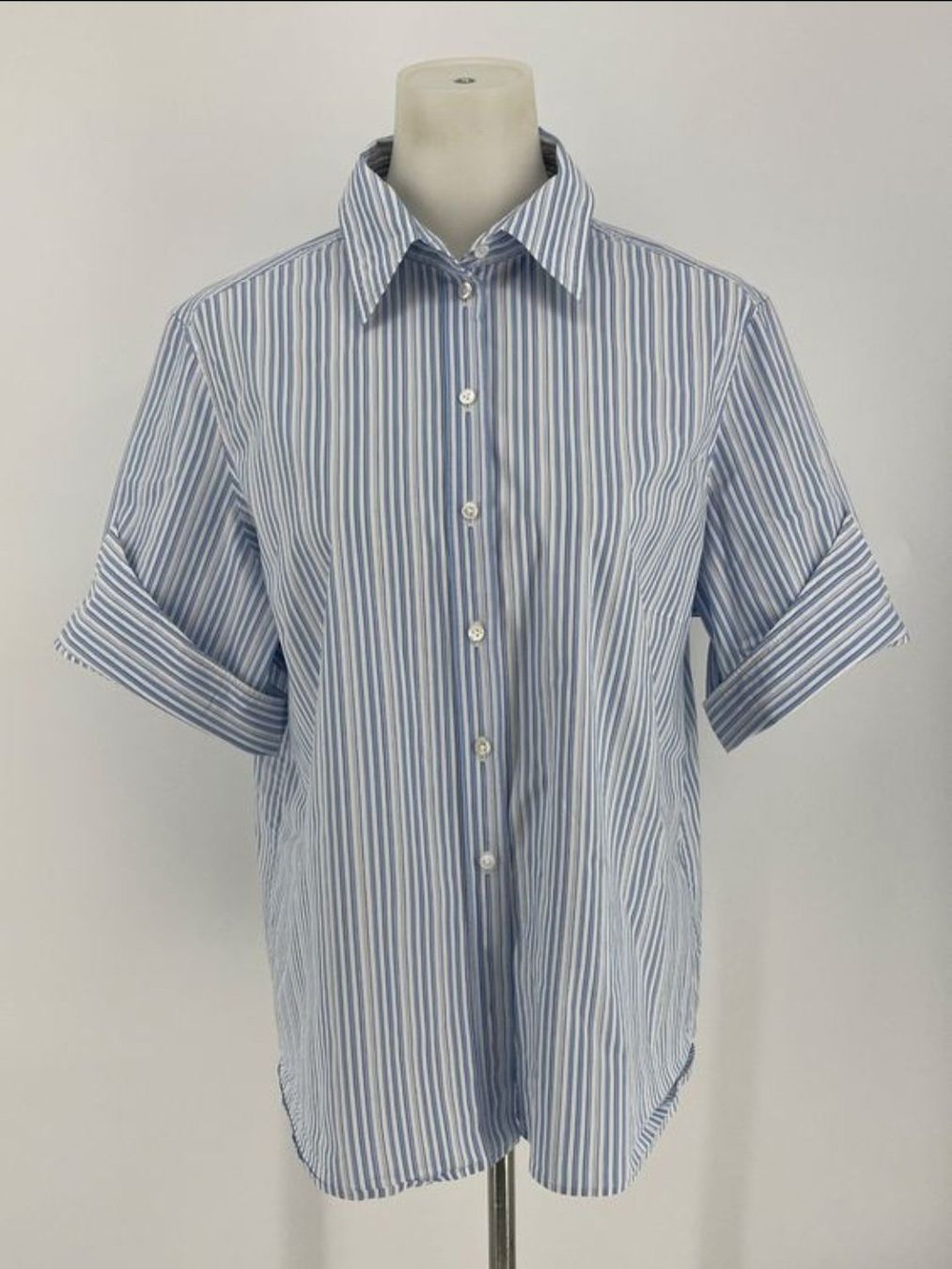 Van Laack Blusen: Bluse Gr. 48 von van Laack blau /weiss gestreift – Gebraucht aus Zürich von mer_6tqg