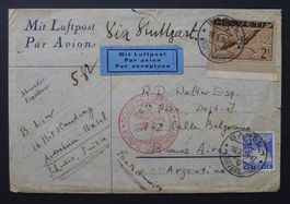 1934, 10. Südamerikafahrt, Zeppelin Flug BASEL - ARGENTINIEN