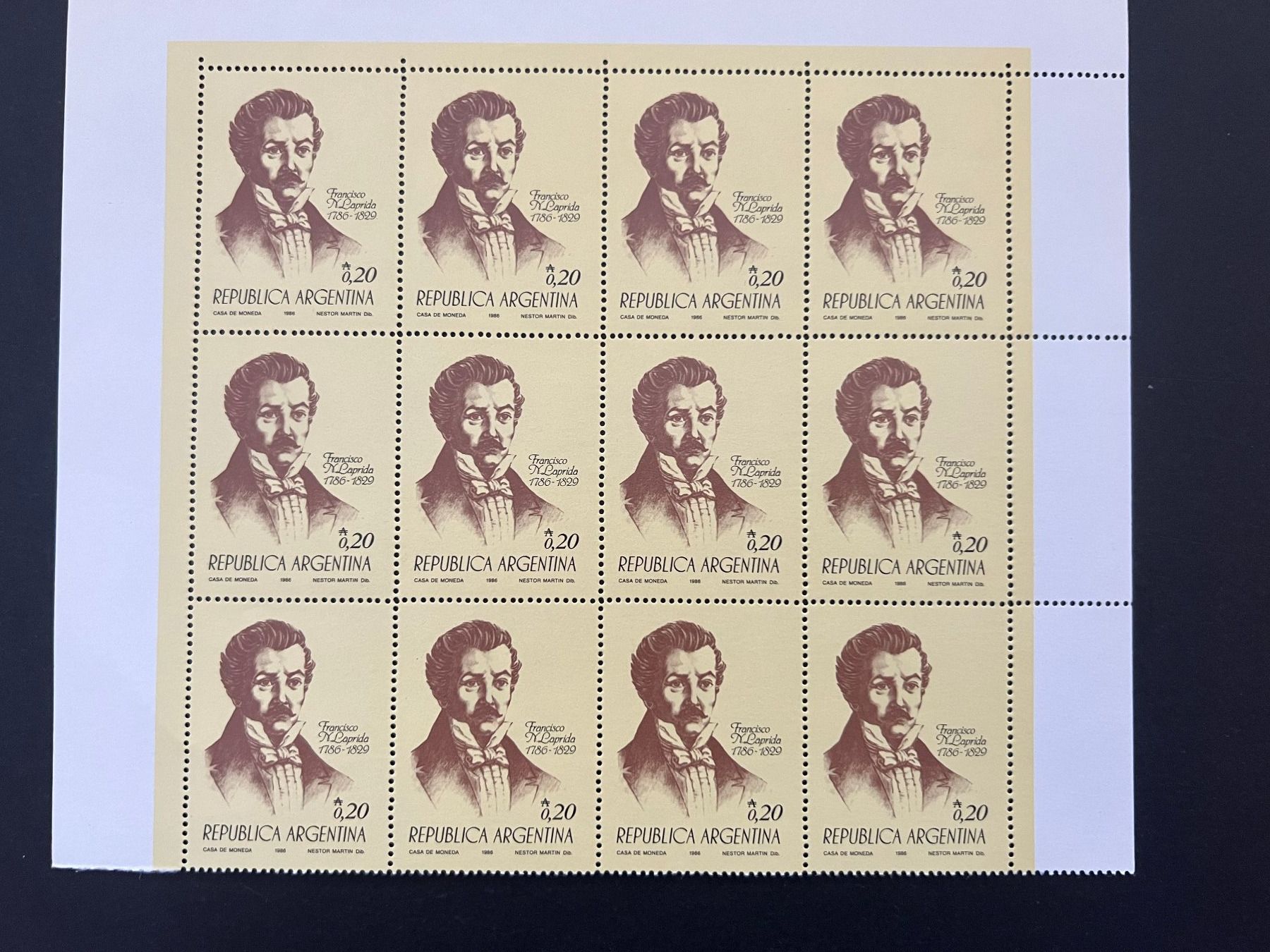 Alle Briefmarken: Argentinien 1986 Teilbogen  ** (D779) – Neu (gemäss Beschreibung) aus Hinwil von Sidi4