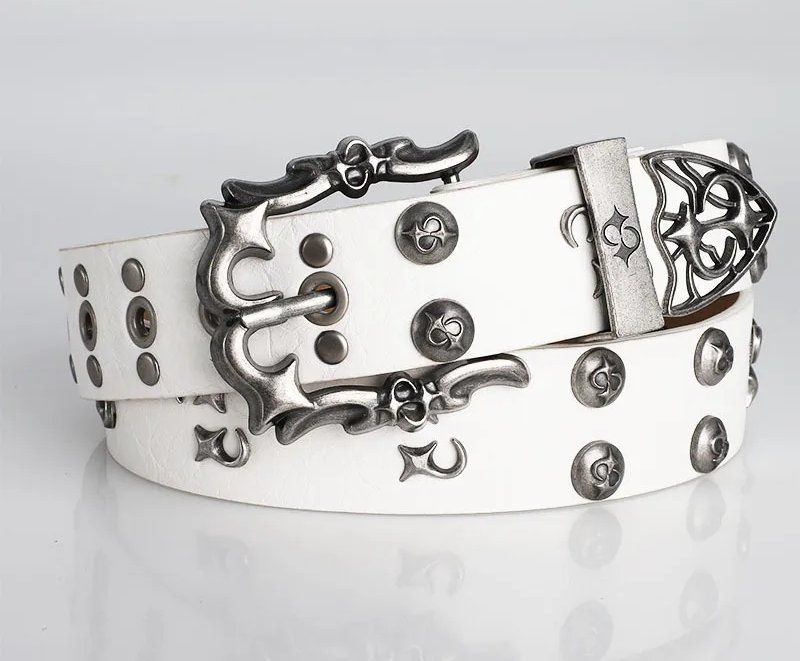 Cinture: Rivert Gradient Weiss Gothic Punk Belt - Ceinture gothique – Nuovo e nell'imballaggio originale da Lausanne venduto da FASHION-WORLD-SHOP
