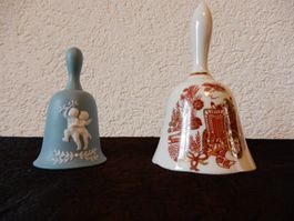 2 Porzellan Tisch-Glocken