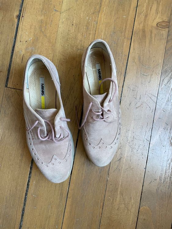 Derbies Or Rose Taille 38 - Simili Cuir - Portées 1 Ou 2 Fois - état Quasi Neuf