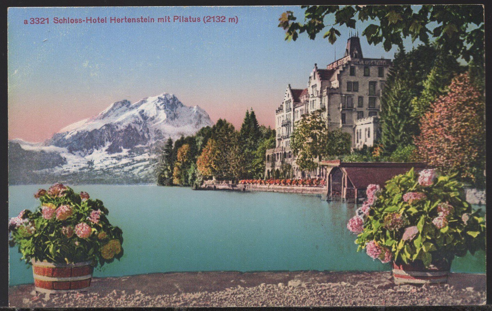 Cartoline postali: Schloss - Hotel Hertenstein  mit Pilatus – Usato da Aarau venduto da kufi44