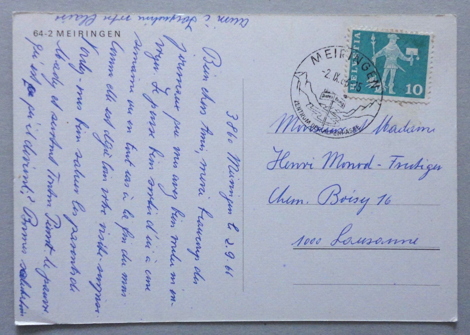 Cartoline postali: Meiringen – Difettoso da Fétigny venduto da Billy2miny 1