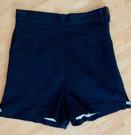 Collectif London Shorts, kurze Hose, high waist, XS 34, blau