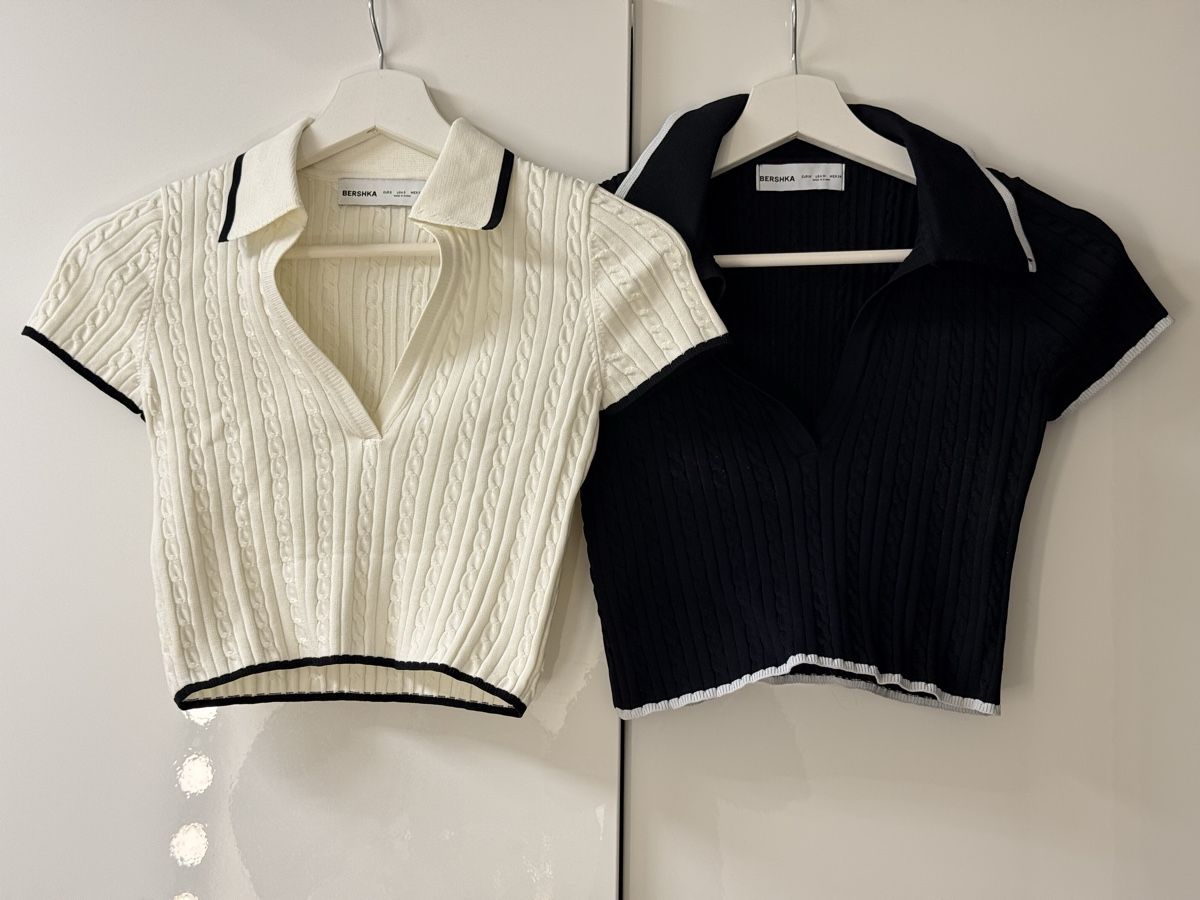 Bershka Top: Bershka Strickpullover Set, Schwarz & Weiss, Gr. S/M – Nuovo (secondo la descrizione) da Sempach venduto da adnil12